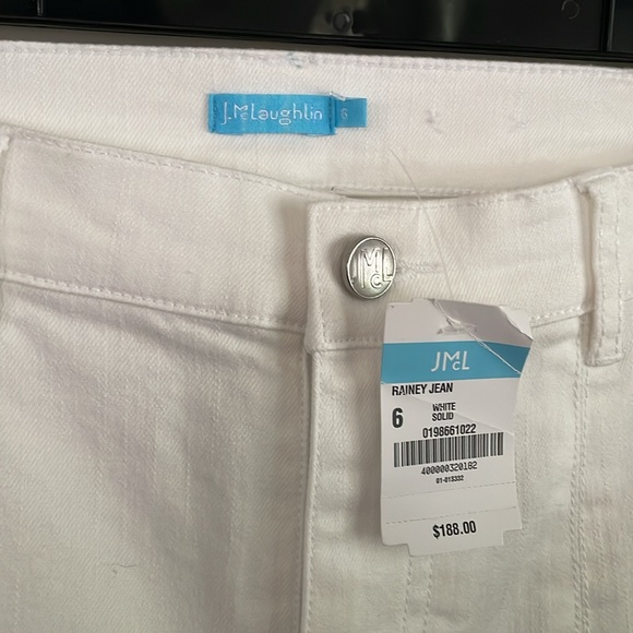 J. McLaughlin Women's Rainey White Front Slit Straight Leg Jeans Size 6 - Picture 6 of 9